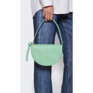 Bottega Veneta Mini Sunrise Intrecciato Leather Shoulder Bag in Siren NWT